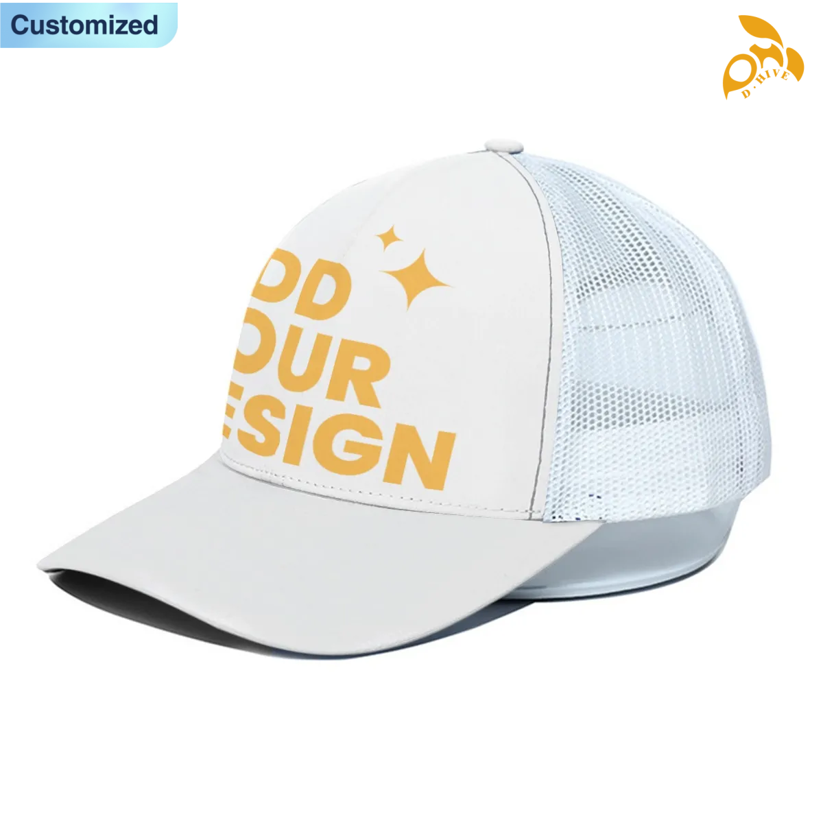 Free Shipping of Customized Unisex Trucker Hat With White Half-mesh Sun-Protective Half-mesh Breathable Unisex Fit Lightweight Stylish Hat