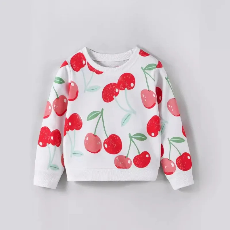 Girls Sweatshirts Fashion Cherry Print Pullover for Kids Spring Autumn Long Sleeved Children Tops Baby Tshirts Toddler Outfits 251021