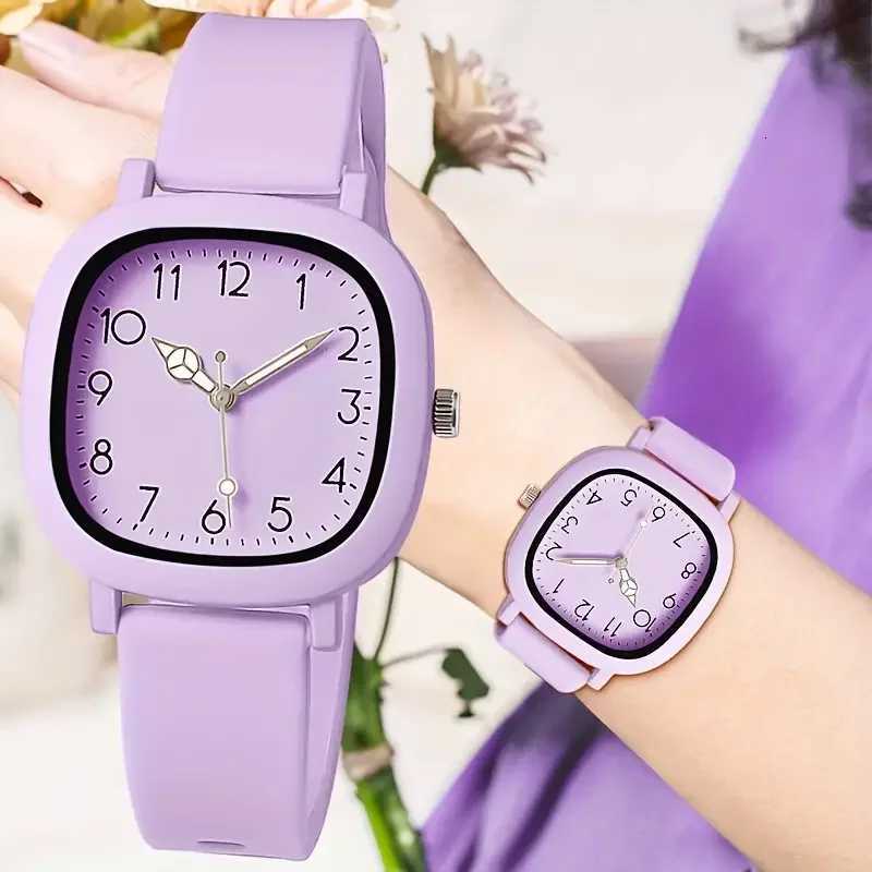 Fashion Can Color Sile Band Women es Square Dial Ladies Quartz Wrist for Girls Clock Reloj MujerXJ251021