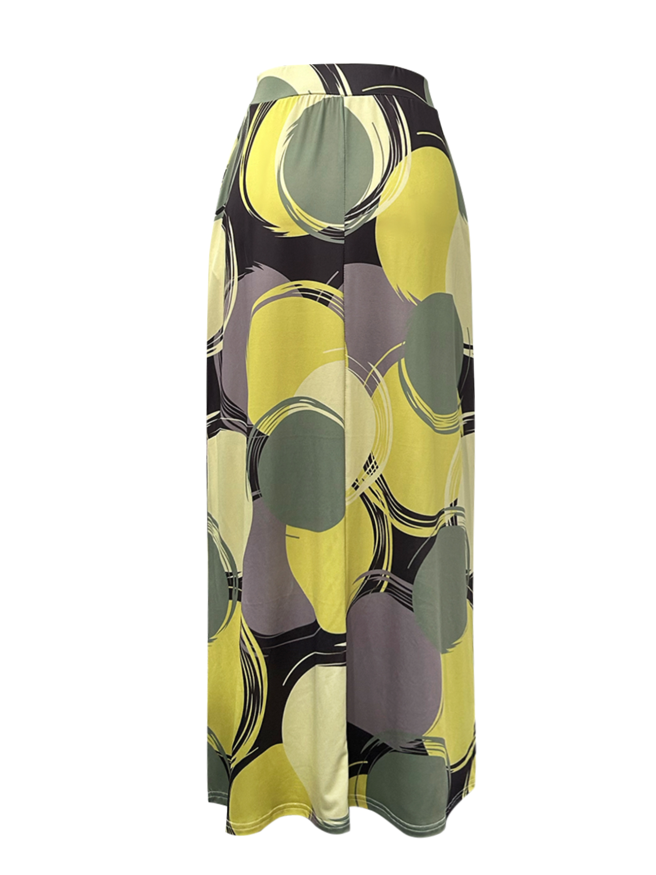 Women's Autumn & Winter New Floral Dot Printed Midi Skirt, Milk Silk Casual Vacation Versatile Women's Skirt-CF41263