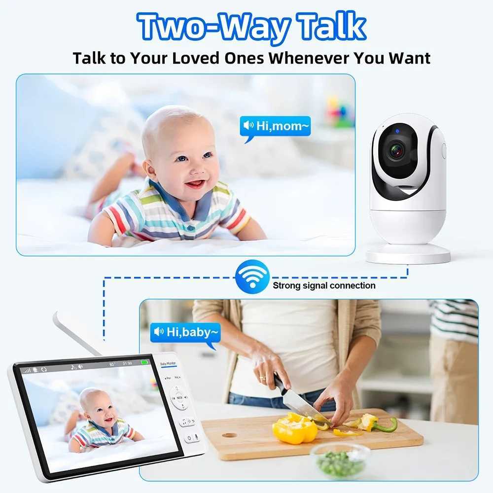 7 Inch Baby Monitor 2 Way Audio Night Vision 5000mAh Battery No WiFi Wireless Kids Protection Surveillance Video Camera 4X ZoomY251021