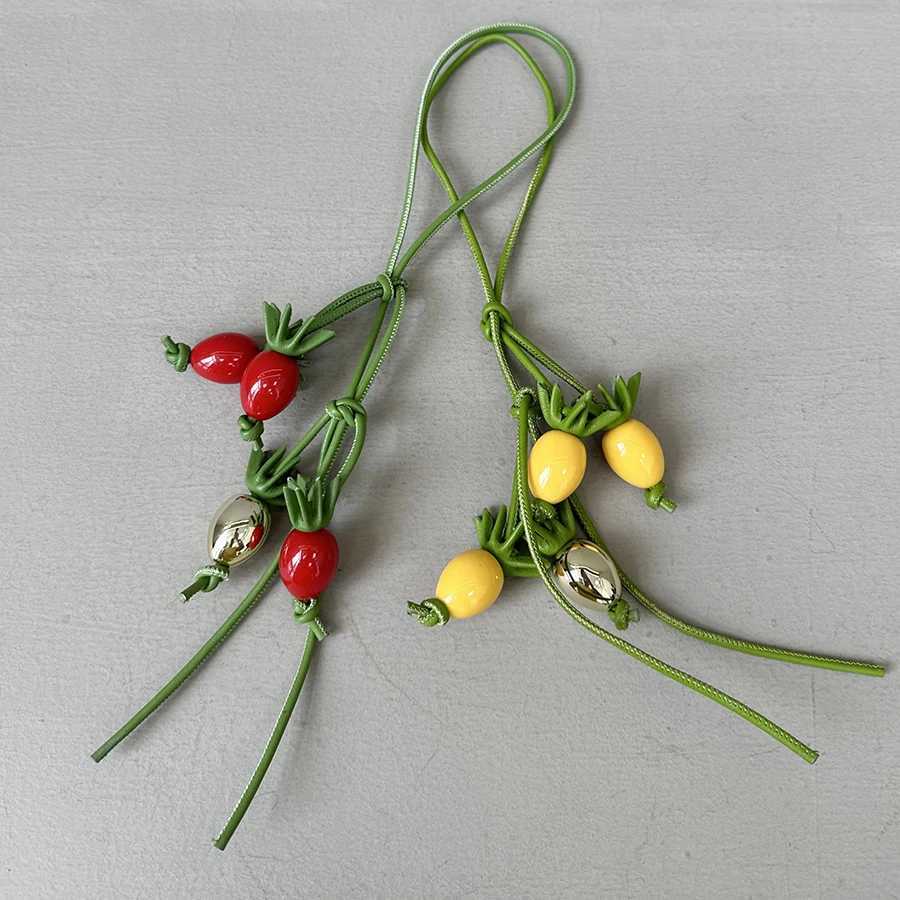 Tomato Luxury Leather Bag Charm Purple Flower Keychain Bag Pendant Decoration High Luxury Girl Gift Bag Accessories J251121