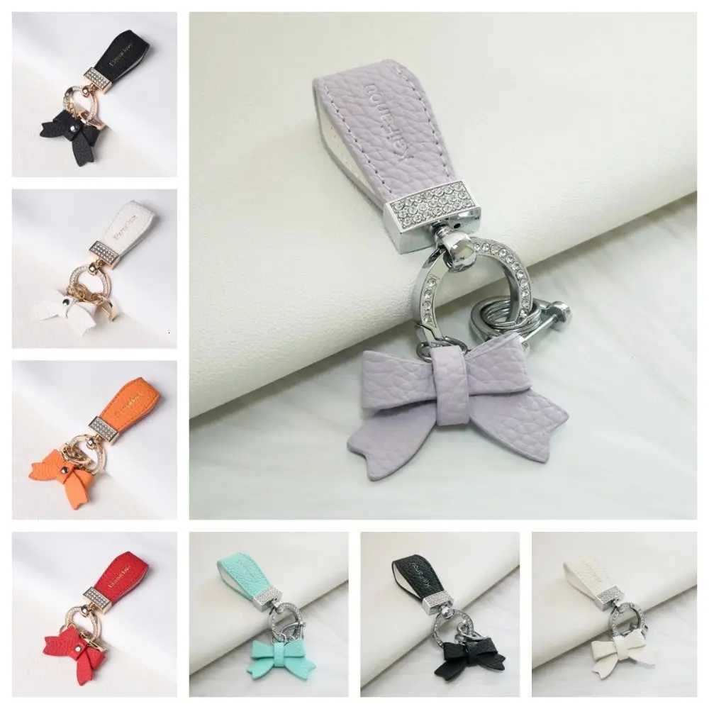 Key Holder Luxury Genuine Leather Keychain Ladies Bag Fashion Decoration Keys Organizer Leather Car Keyring Bag Charms W251021