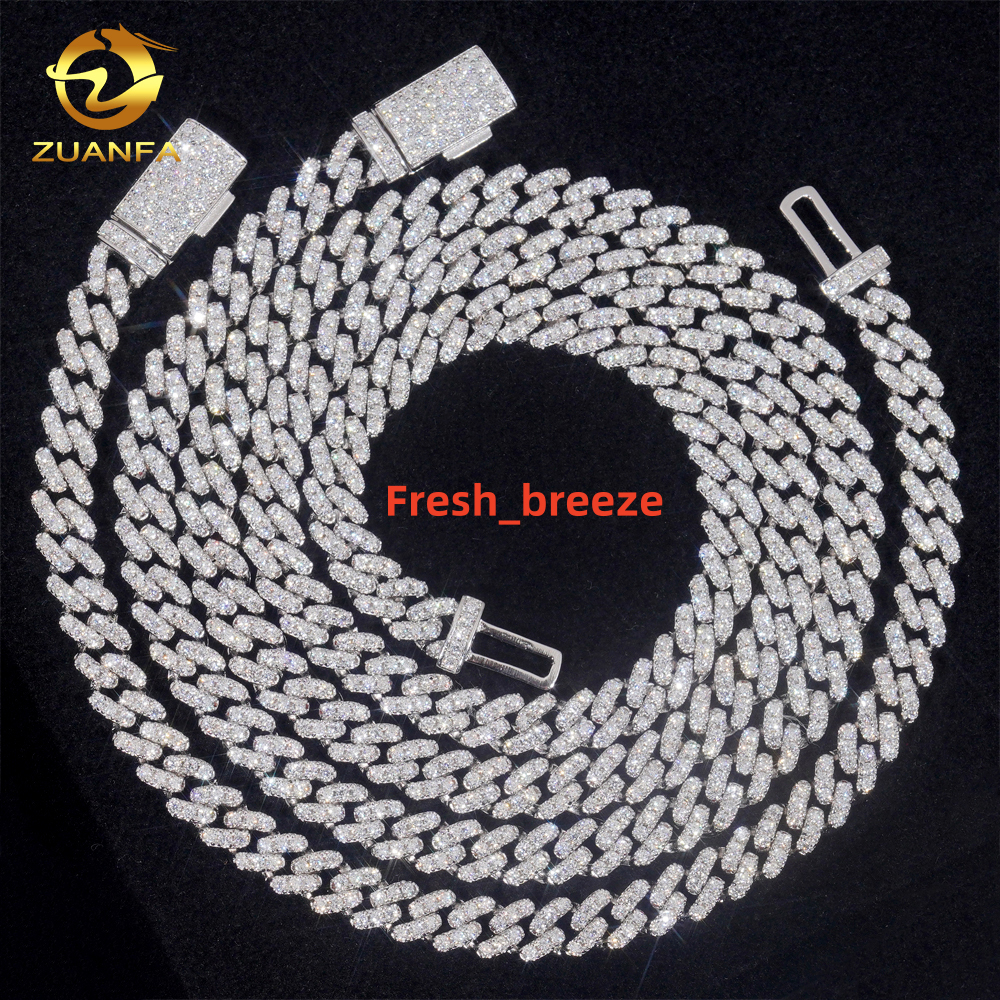 Pass Diamond Tester VVS Moissanite Lab Diamond Silver 925 6MM Cuban Bracelet and Chain Hip Hop Iced Out Jewelry Cuban Link Chain