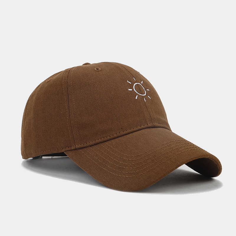New Soft Top Curved Brim Baseball Cap Slimming Women Trendy Simple Sun Embroidery Baseball Cap Men Fashion Couple Hat H251020