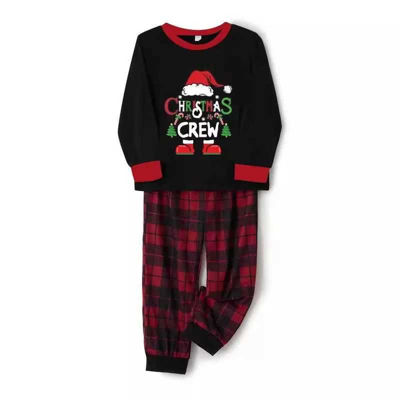 2025 New Christmas Crew Print Family Pajamas Set Soft Loose 2Pcs Sleepwear Mom Dad Kids Matching Outfits Xmas Look Wear Pyjamas L251021R1UN
