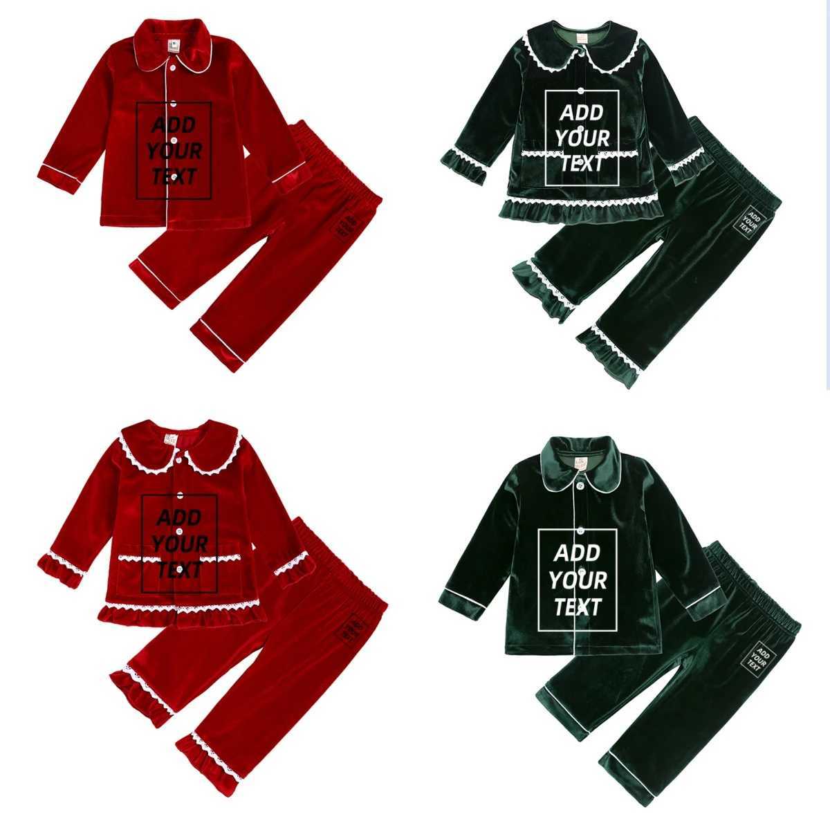 2025 Custom Christmas Pyjamas For Family Red Velvet Warm Kids Sets Boy Girl Clothes Xmas Set Children Costume Casual Homewear L251021G5NQ