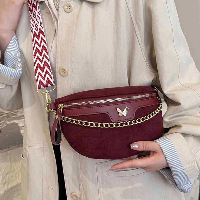 Bohemia Women Waist Bag Faux Suede Chest Bag PU Leather Handbag Chain Waist Pack Adjustable Strap Fashion Shoulder Crossbody Bag Z251021