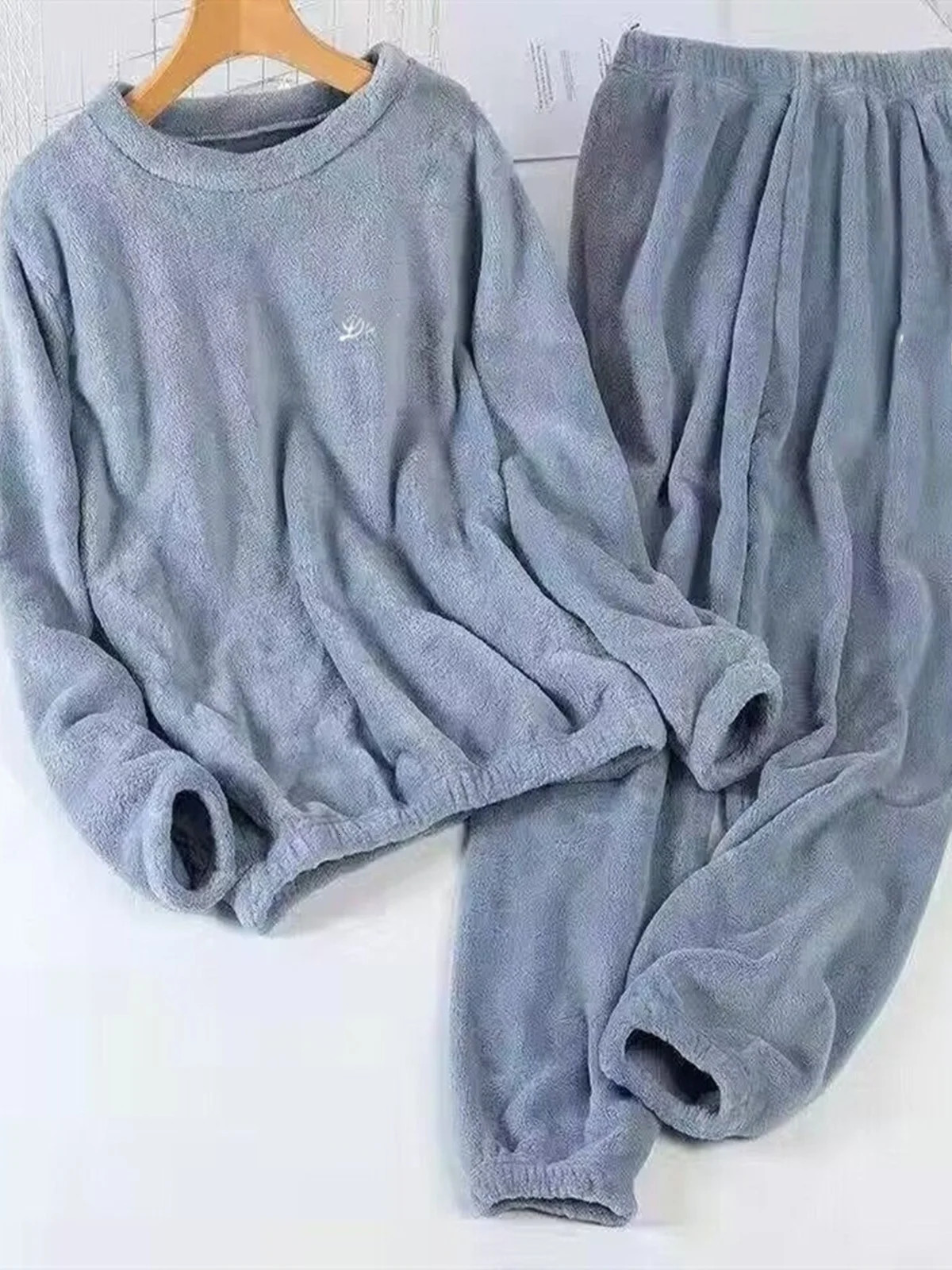 Thiened Coral Fce Spwear Set ex Winter Warm Long Sve Home Clothes Sports Outfit for Teens Kids MiddleAged And 251021