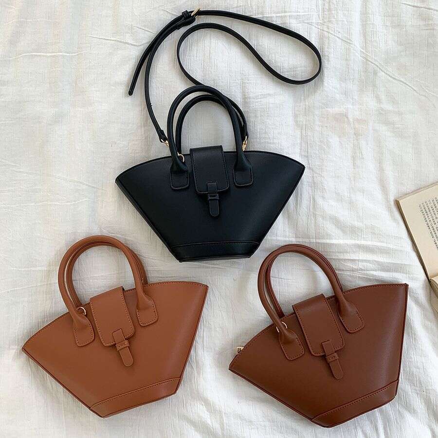 New Style Handheld Wing Fashionable High-End Basket Simple Niche PU Crossbody Bucket Bag For Women B5