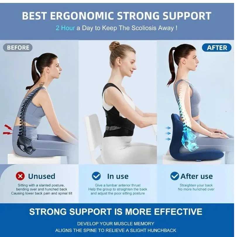 Back Shoulders Support Posture Corrector for Females Gym Rehabilitationequipment Yoga Back Belts Corset Lumbar Back Corrector1 D251021