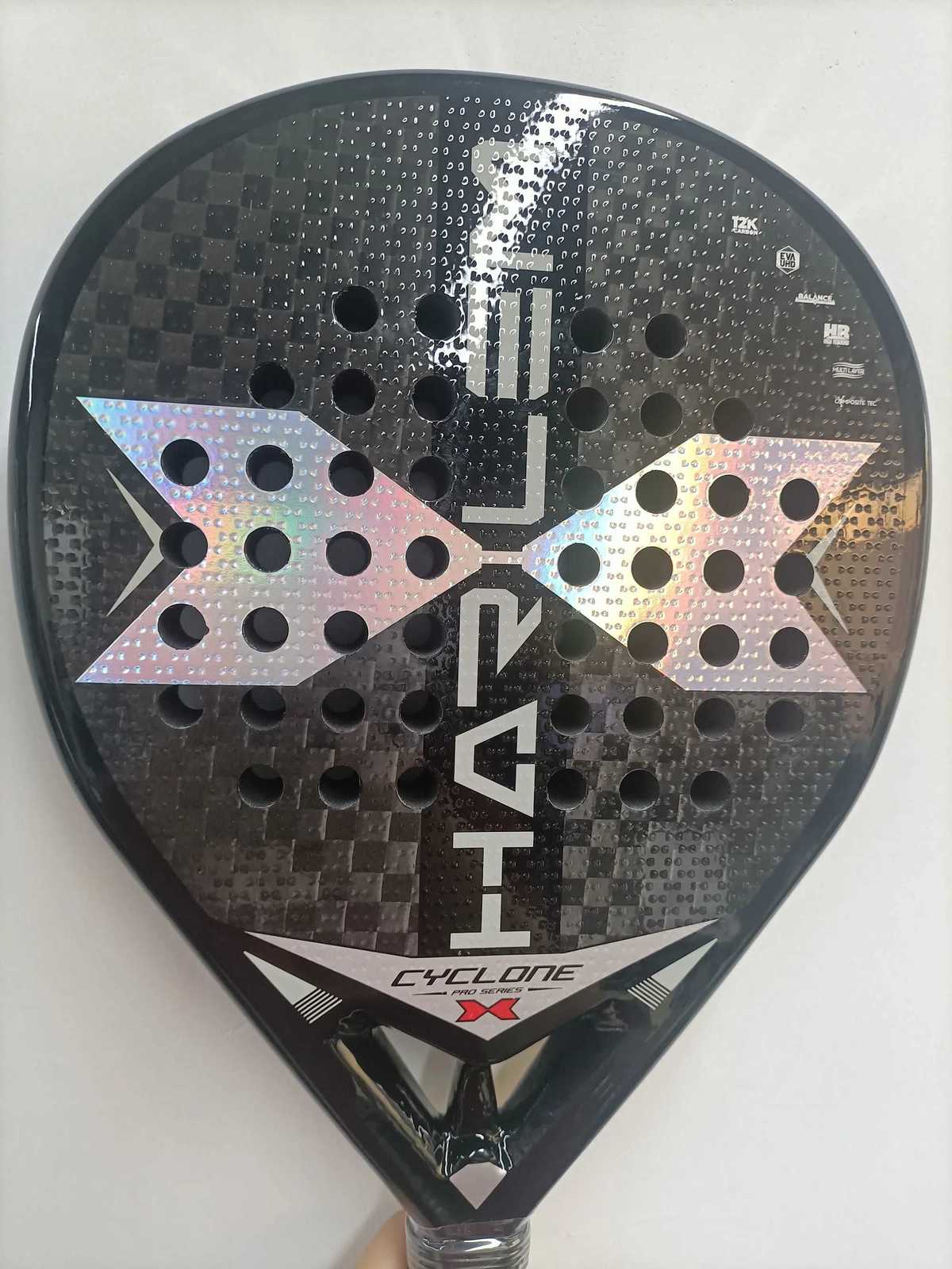 Padel Tennis Racket 3K Carbon Fiber Eva Soft Memory Shape Rough Surface High Balance Padel Paddle without Bag W251021