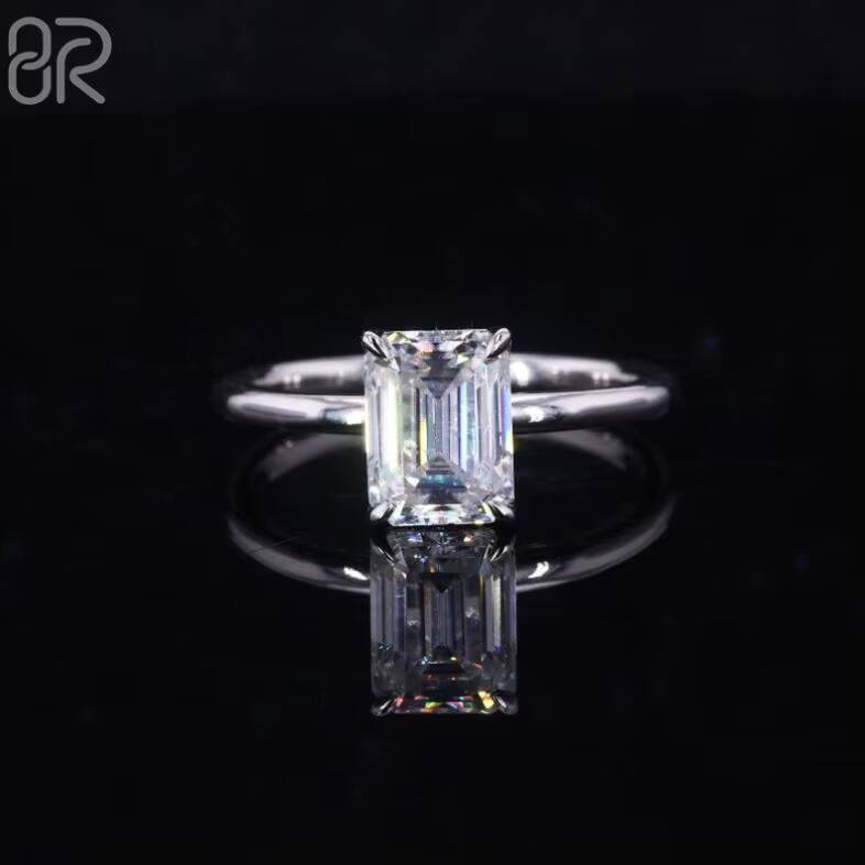 354g 12ct Emerald Shape Step Cut Moissanite Engagement Ring Classic Ice Out 925 Silver VVS Wedding Rings