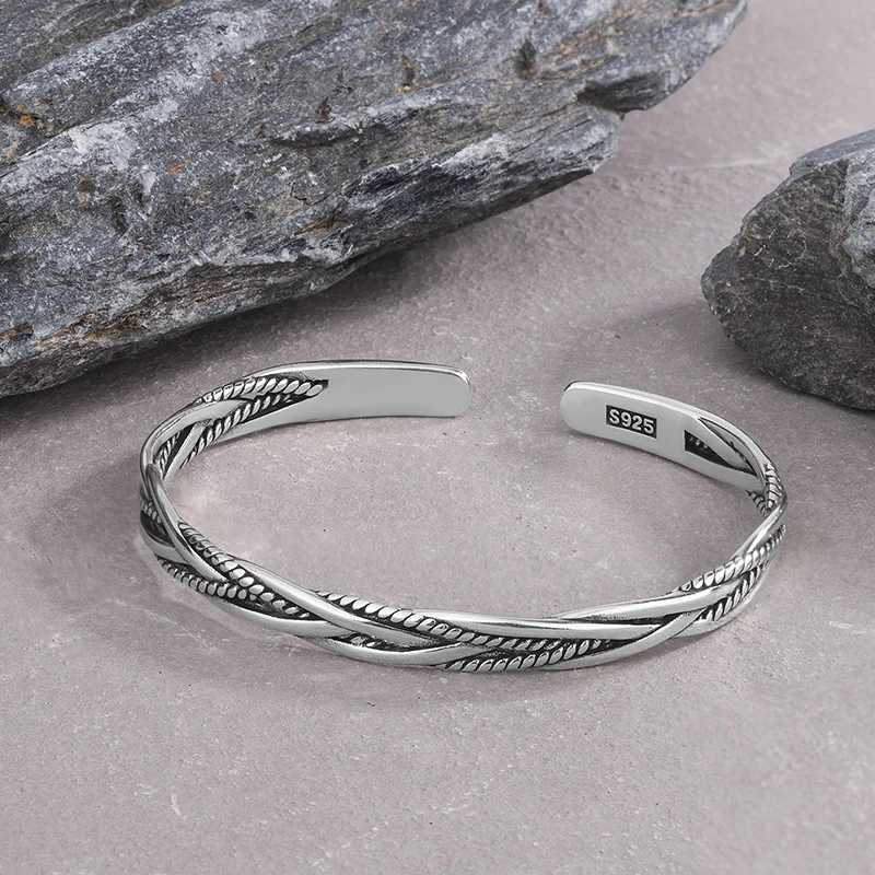 FOXANRY Vintage Punk Braided Twist Opening Brcacelet Bangles Charm Women Girl Simple Lines Winding Fashion Party Jewelry Gifts J2510211