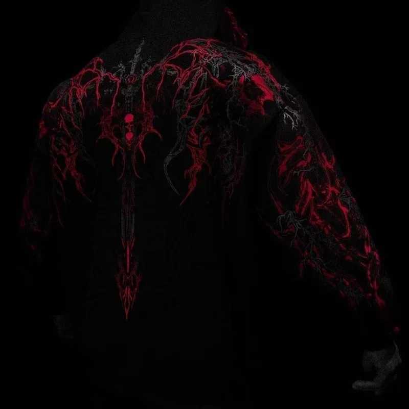 Gothic Skull Graphic Print Fitness Oversized Hoodies men clothing Y2K vintage Streetwear Hip Hop Skateboarding Casual Sweatshirt W251021