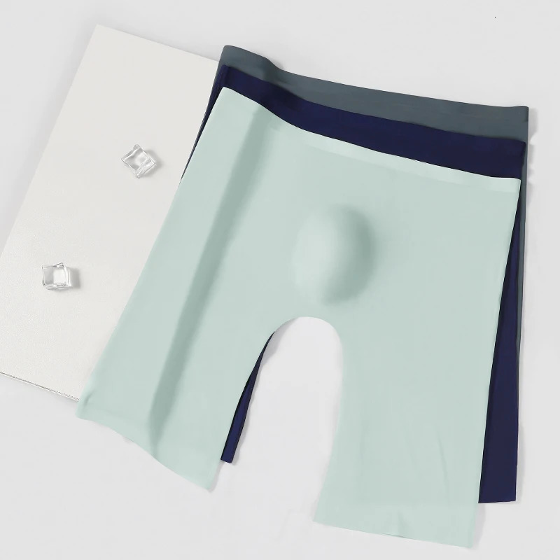 3Pack of Mens Ice Silk Underwear Sports Mens Summer Thin Boxer Briefs Extended AntiWear Legs Traceless Running QuickDryi 251021