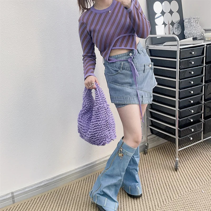 Candy Color Womens Faux Fur Purse Handbags Vintage Furry Ladies Shoulder Bags Fashion Girls Y2k Underarm Bag Casual Tote 251021