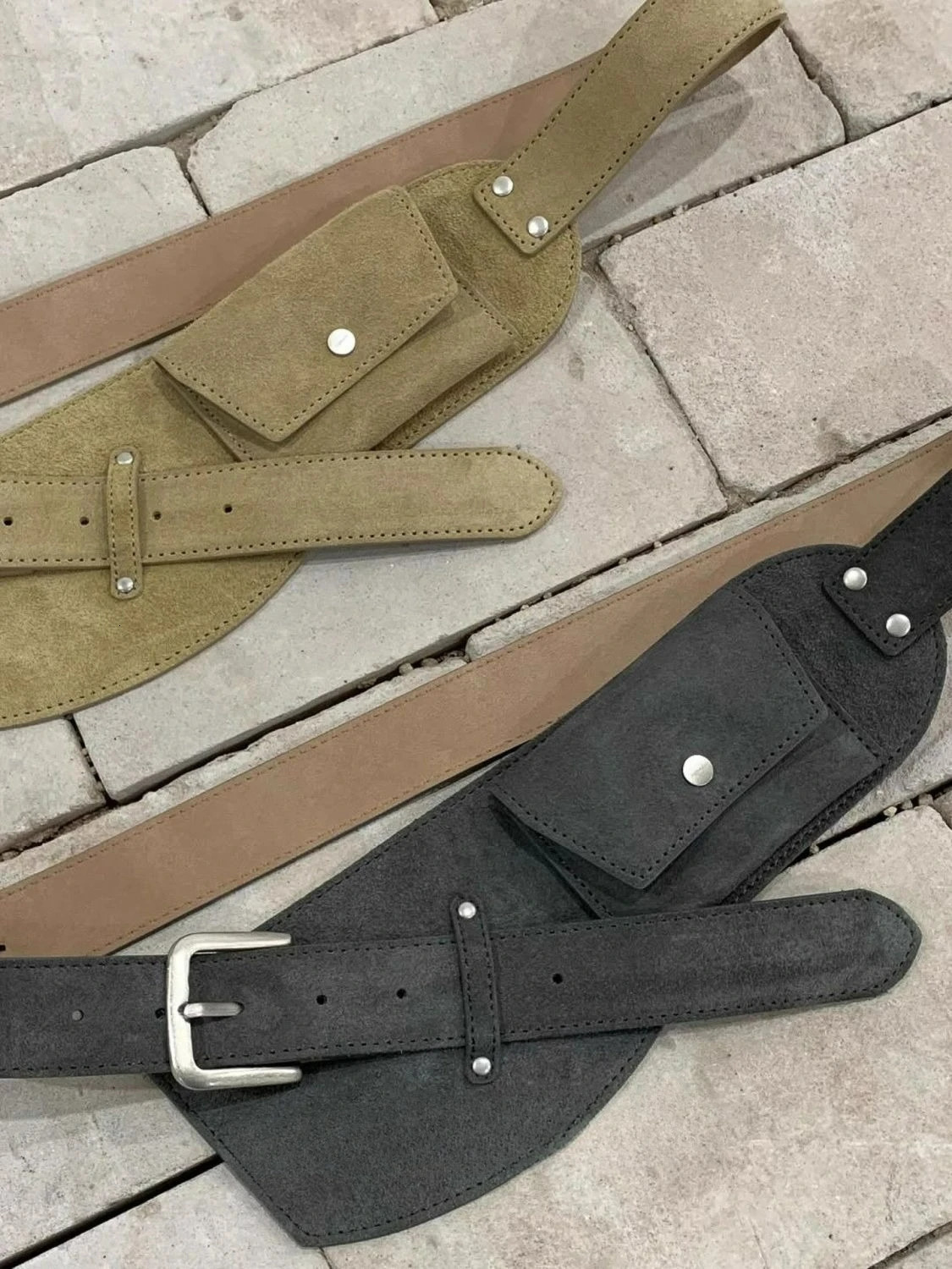 Korean Style Faux Suede Waist Bag with Belt for Women Waist Packs 251017