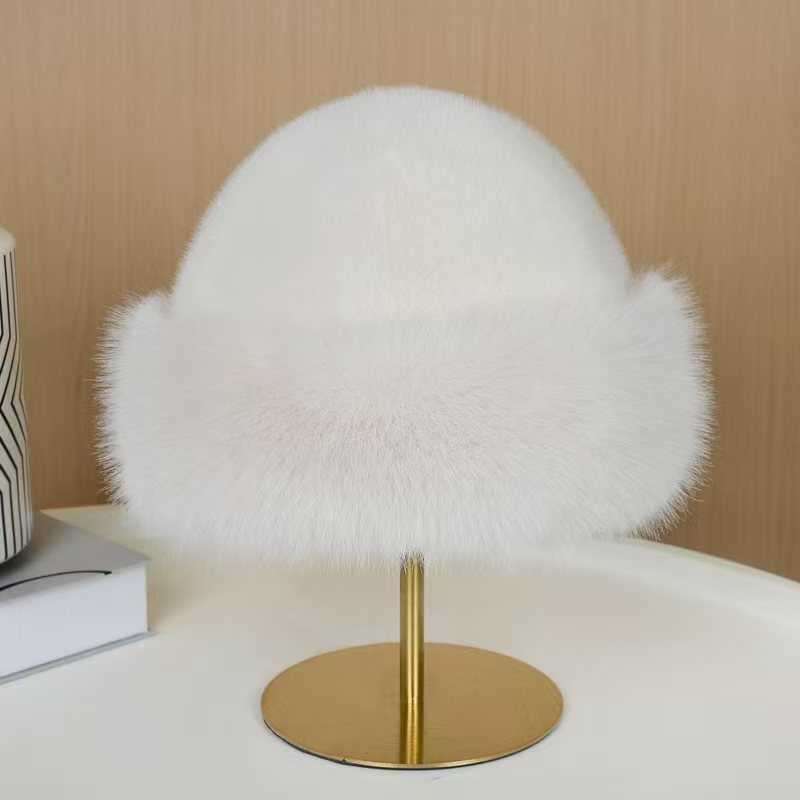 New Label Hat for Women Thickened and Warm for Autumn and Winter Ear Protection Imitation Mink Fur Plush H251020