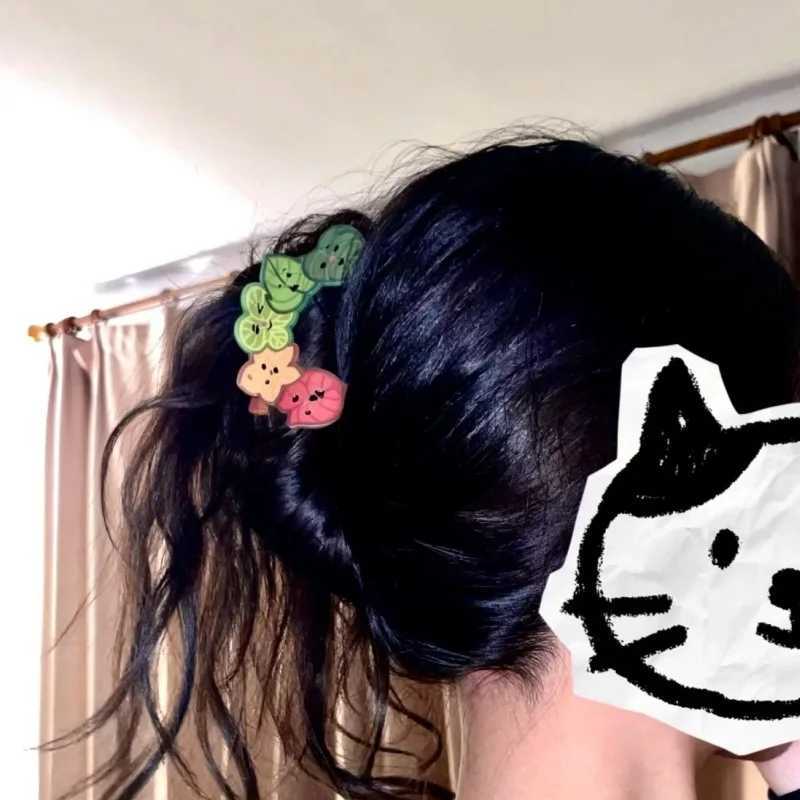 YHJ Funny Smile Face Leaves Hair Claw Creative Colorful Crab Hair Clip Trendy Claw Clip Sweet Hairpin Hair Accessories for WomenW254021