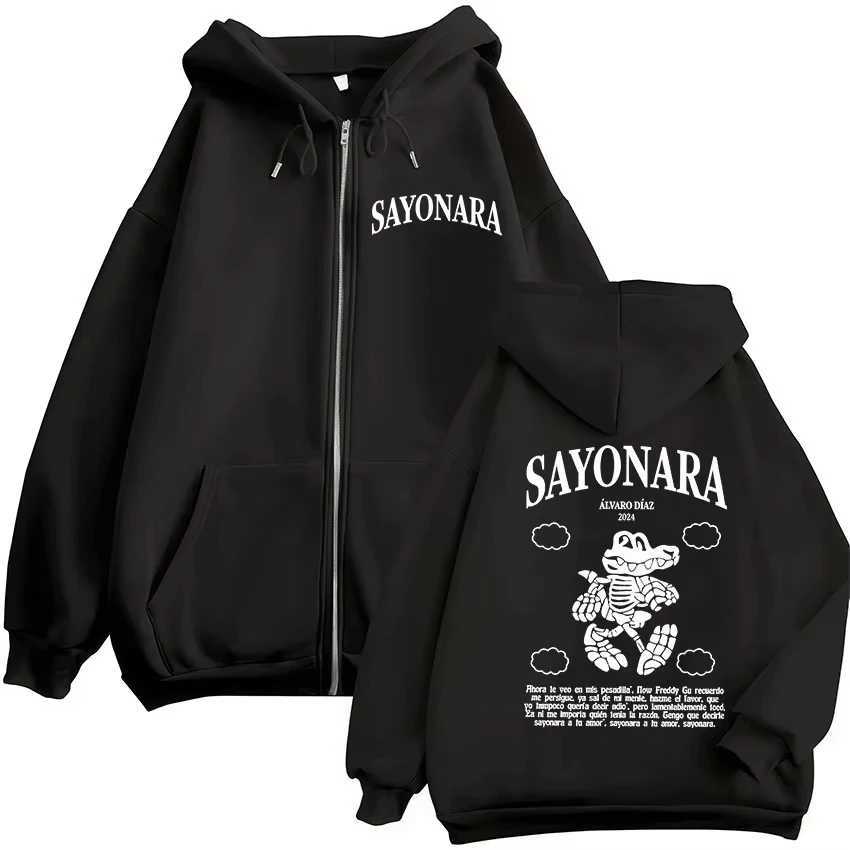 Alvaro Diaz Sayonara Funny Zipper Hoody 2025 Tour Album Long Sleeve Zip Up Sweatshirt Men Women Hip Hop Oversized Jacket Hoodies W251021