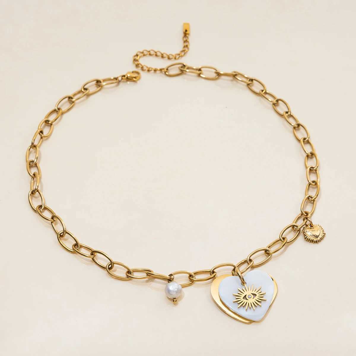 uthway fashionistas Stainless Steel 18K Gold Color Plated Womens Devils Eye Pendant Necklace Good Luck Necklace XJ250717