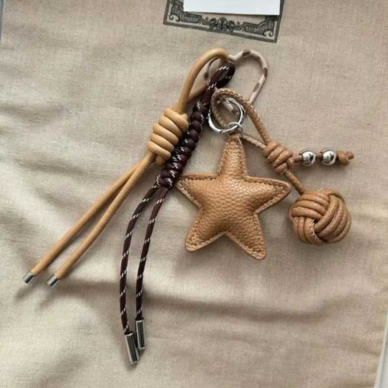 PU Leather Star and Ball Pendant Love Heart Ring Keychain Women Bag Decoration Backpace Accessories for Daily Use or Party Gifts W251021