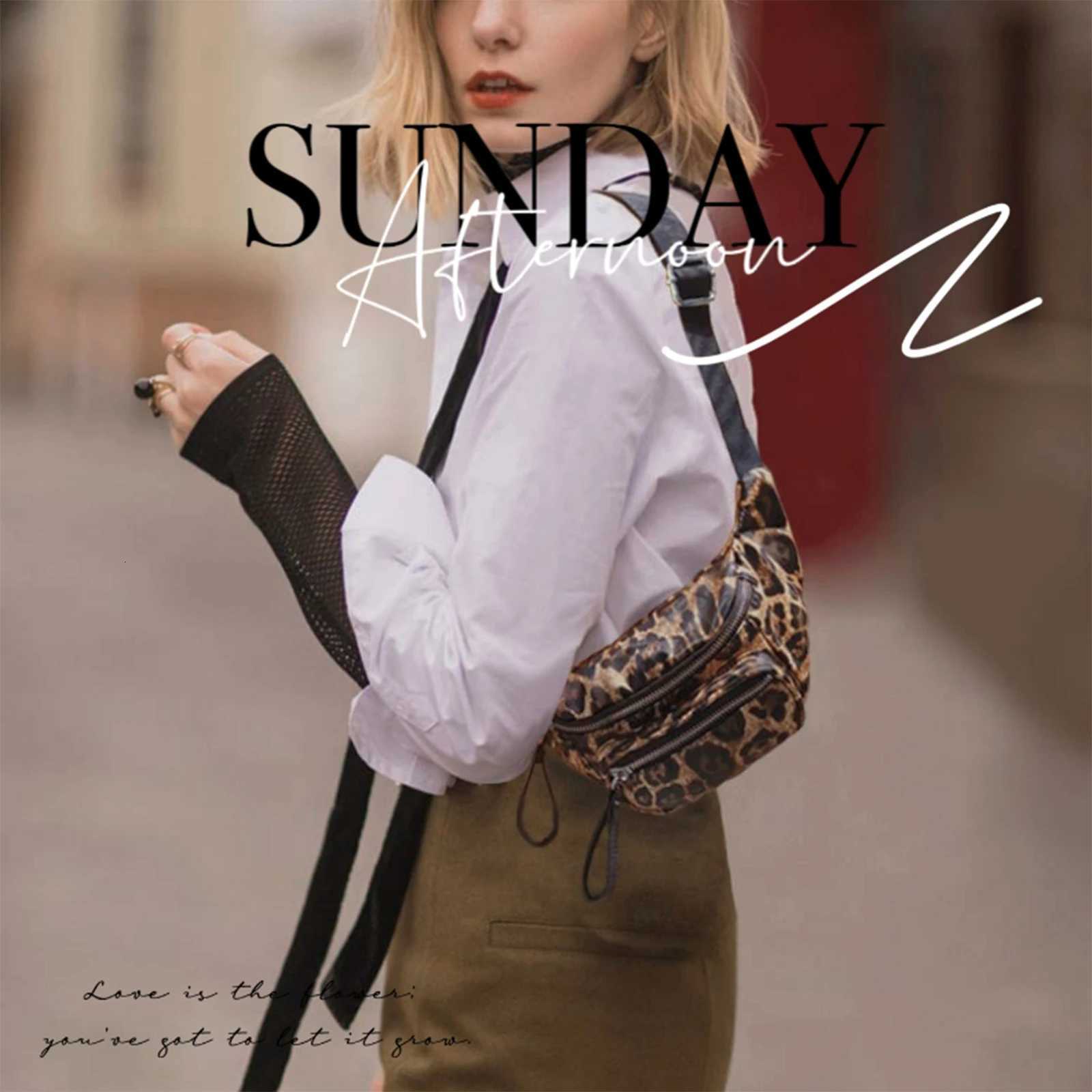 Vintage Leopard Printed Fanny Packs For Women Waist Bag Portable Female Waist Pack Z251021