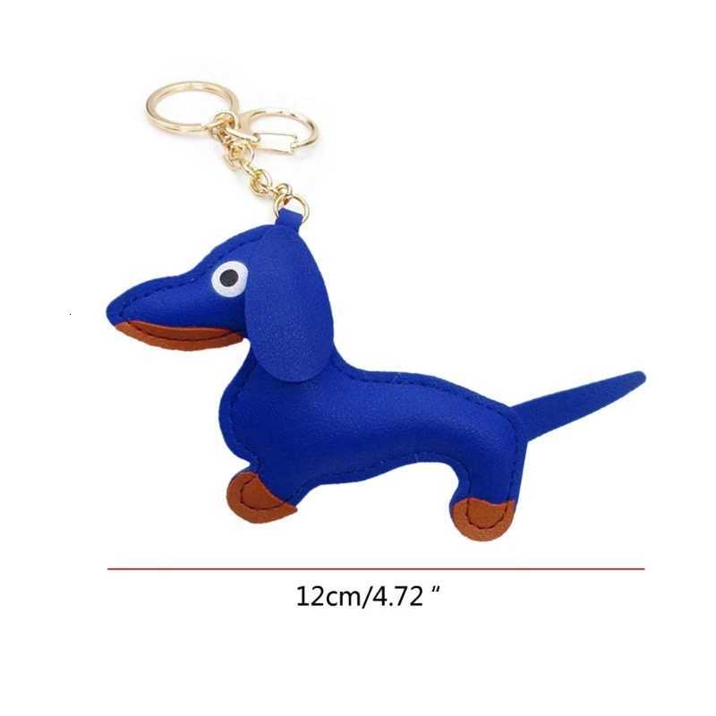 Mens Car Dachshund Bulldog Keychain PU Leather Dog Keychains Fashion for Women Bag Pendant Jewelry Trinket Key Ring Key Chain W251021