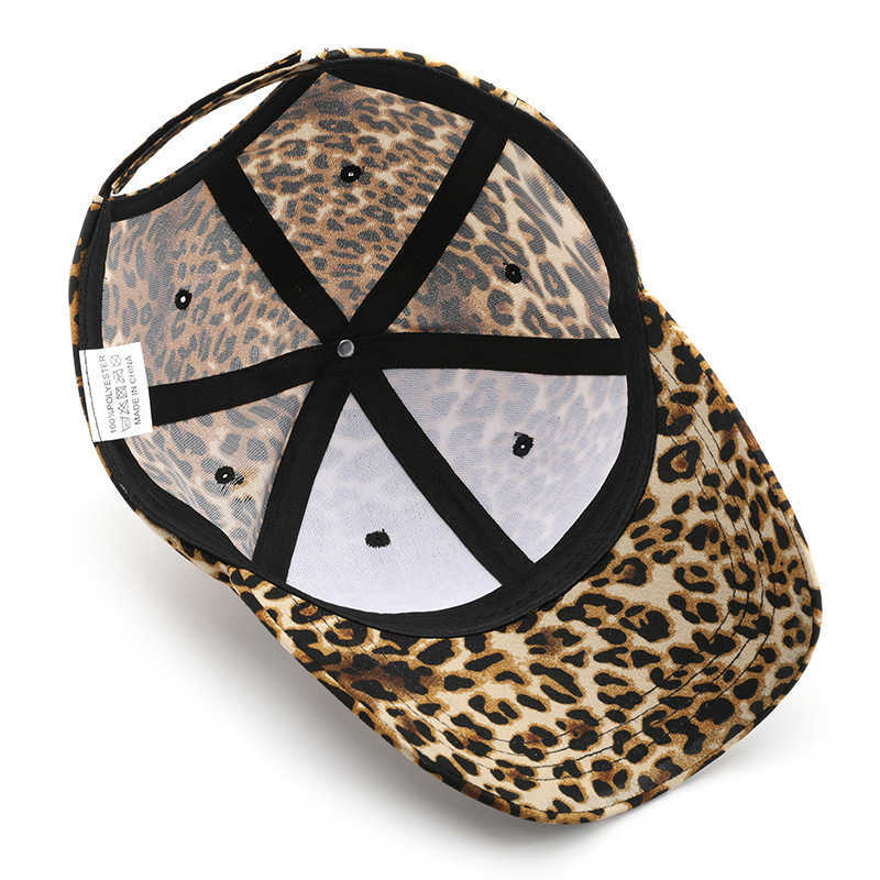 Womens Spring and Autumn Leopard Print Baseball Cap Outdoor Sports Sun Protection Visor Cap for Men and Women H251020