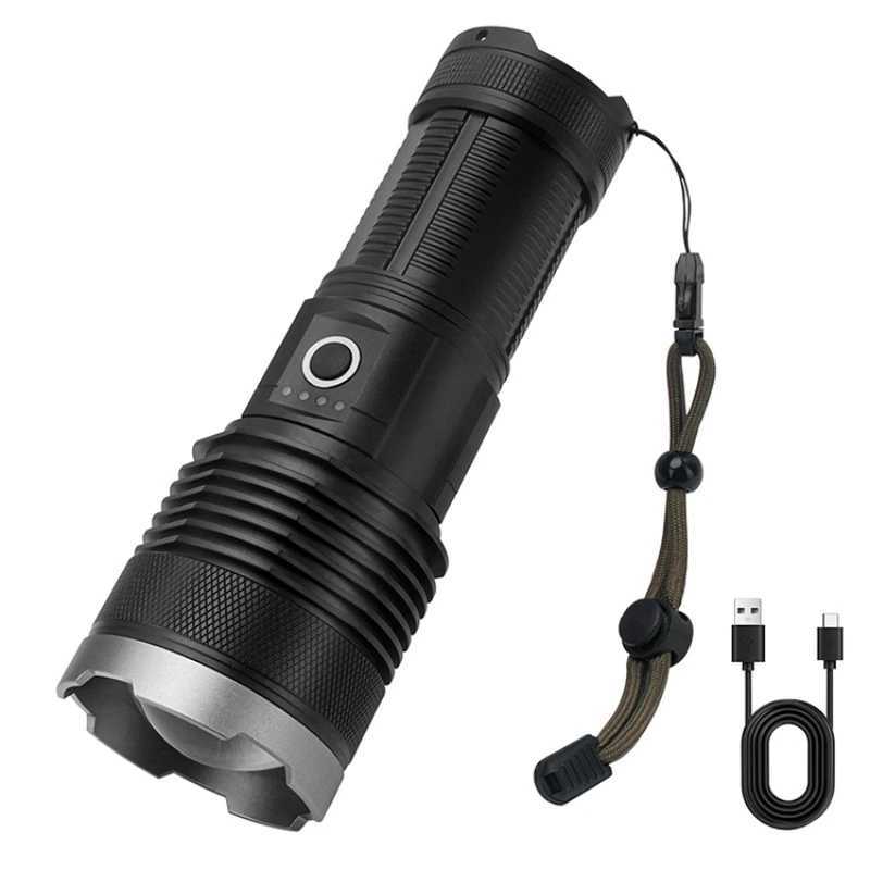 Remote focused flashlight Multifunctional emergency rechargeable batterypowered outdoor device Features a function to exte W251114