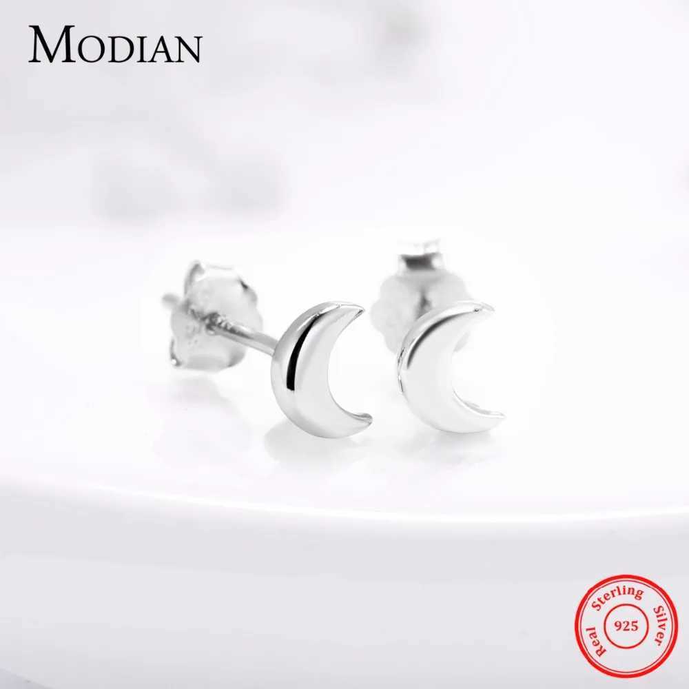Modian New 6 Style Real 925 Sterling Silver Stars Moon Exquisite Fashion Simple Stud Earrings For Women Triangle Jewelry Brincos J251021