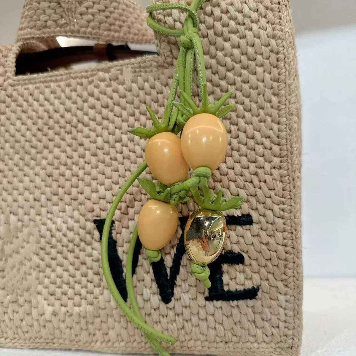 Cowhide Tomato String Bag Charm Exquisite Pendant Woman Allmatch Cute LO Home Backpack Pendant Bag Accessories J251121