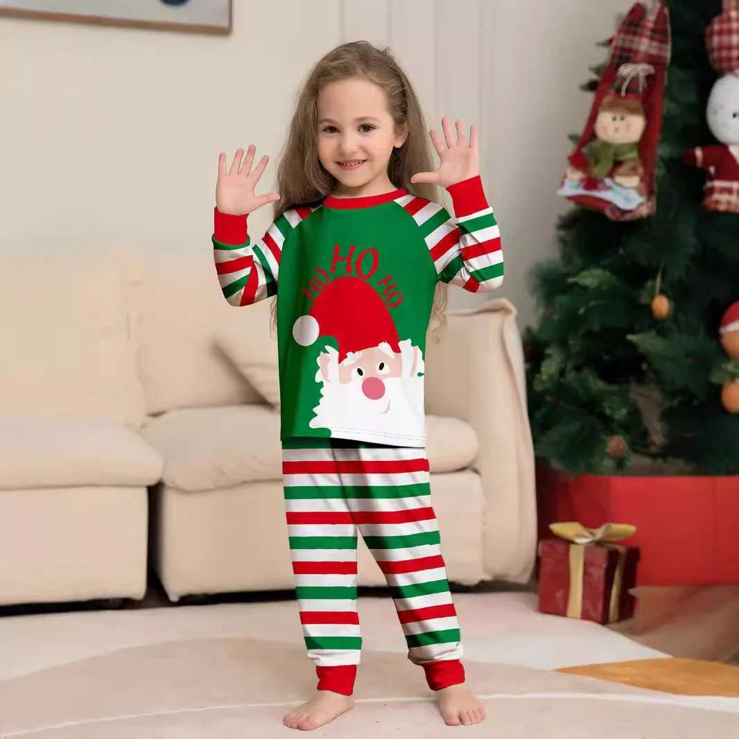 Europe and the United States 2024 new Santa Claus stripes Christmas family home clothing pajamas new set L2510211RN3