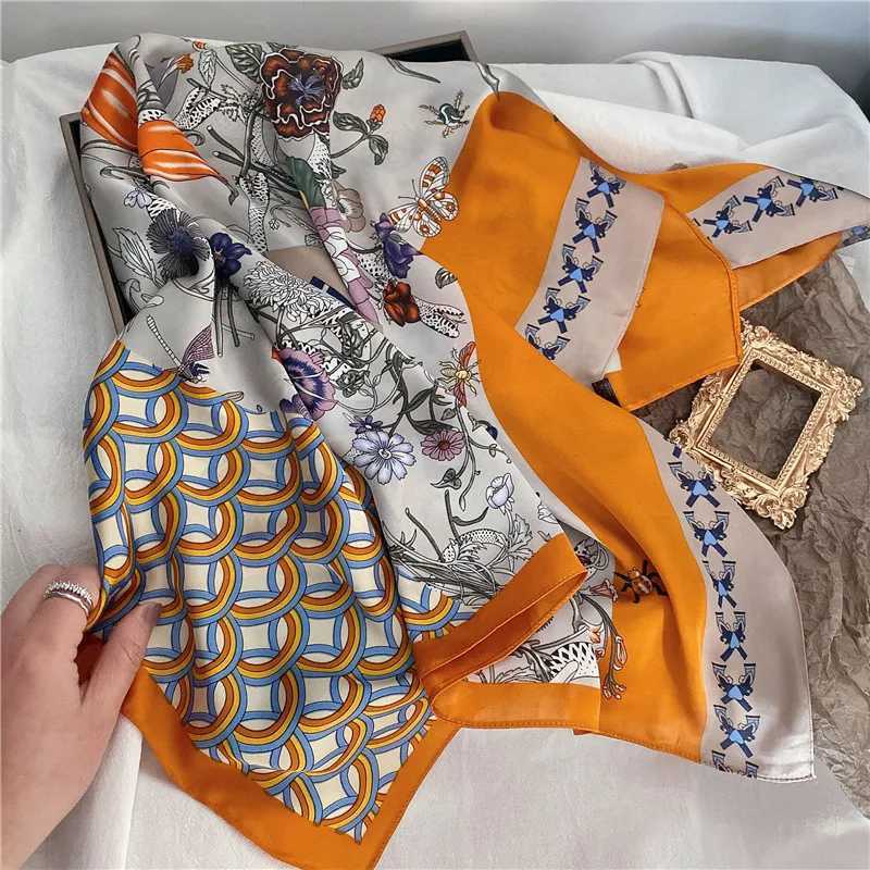 Luxury lia Print Silk Scarf Wen New Fashion Satin Neck Hair Tie Band Soft Work Neckerchife Hijab Fa FoardW251021