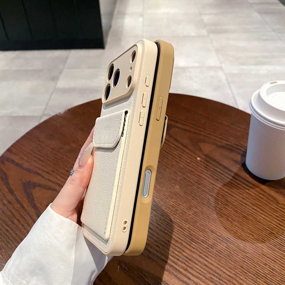 Card Slot Wallet PU Leather Bracket Case For iPhone 17 ProMax 17air 14 15 16 Plus 17 11 12 13 Pro Max Business Photo Clip Cover J251114