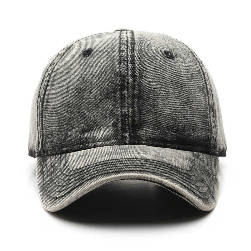 Denim Hat Mens Personality Street Washed Denim Solid Color Plain Baseball Cap Womens Sunshade Duckbill Cap H251020