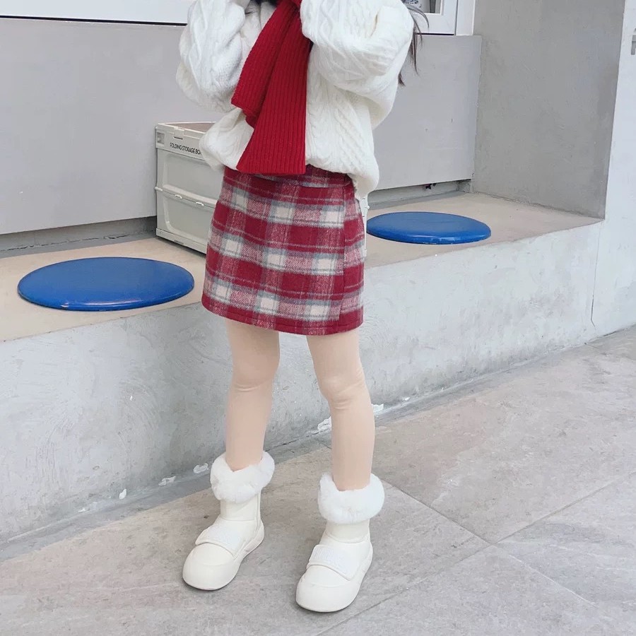 Fashionable children's snow boots simple girls' short boots winter thick warm princess boots medium and large children's cotton boots F