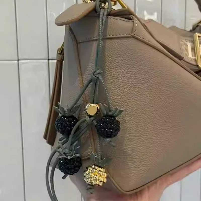 Berry Raspberry Blackberry Tomato Cowhide Bag Charm for Womens Bag Fashion Decoration Pendant Hanging Bag Accessories J251121