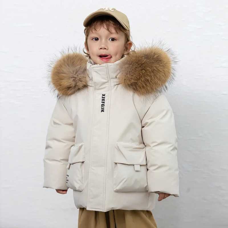 OLEKID 2025 Winter Baby Boy Down Jacket Hooded Thick Warm Down Jacket For Boys 28 Years Kids Toddler Boy Parka Outerwear CoatT251021