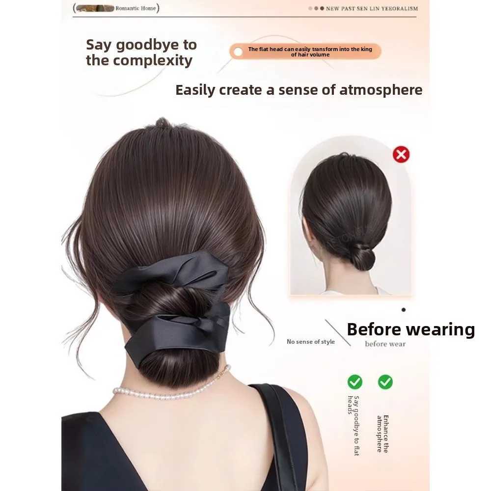 New Synthetic Hair Bun Claw Clip with Hair Tie Fluffy Bun Head Wig Brown Hairpiece Hair AccessoriesW254021