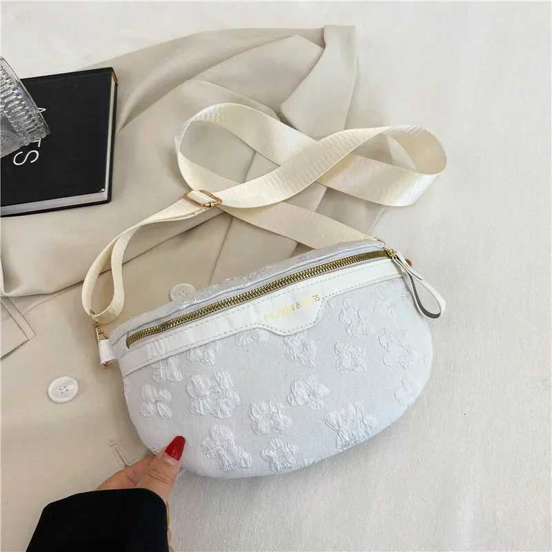 2024 Flower Soft Fabric Waist Bag Women Fan Embroidered Leisure Waist Bag Womens Wide Backband Shoulder Crossbody Chest Bag Z251021