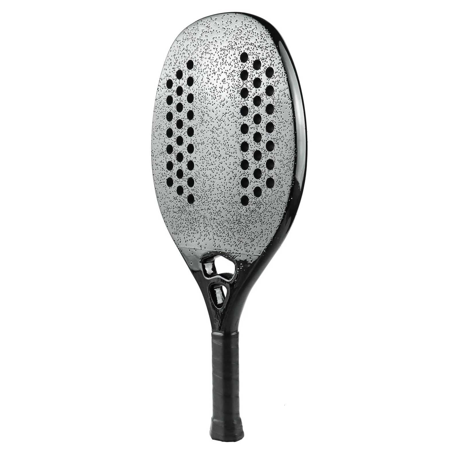 Black Basic Beach Tennis Racket 3K2KKE Carbon Fiber Grit Face For A Stable Outdoor Control Performance Suitable For Beginner W251021
