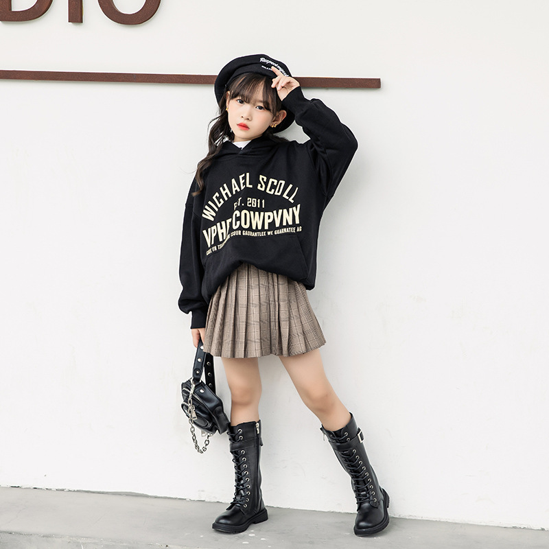 Girls Long Boots Fashion Design Girl Kids Winter High Tube Cavalier Boots Children Kidszworld Knee Length Boots Sizes 27-37 K1182