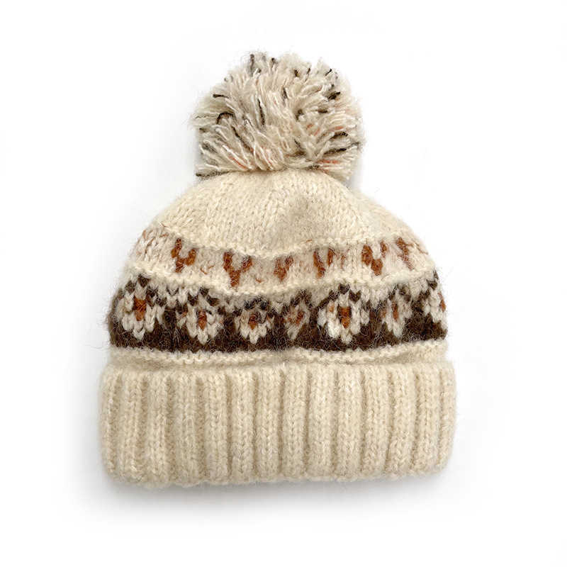 Melard Series Jacquard Knitted Hat Versatile Slimming Thickened Warm Ear Protection Knitted Hat with Lining H251020