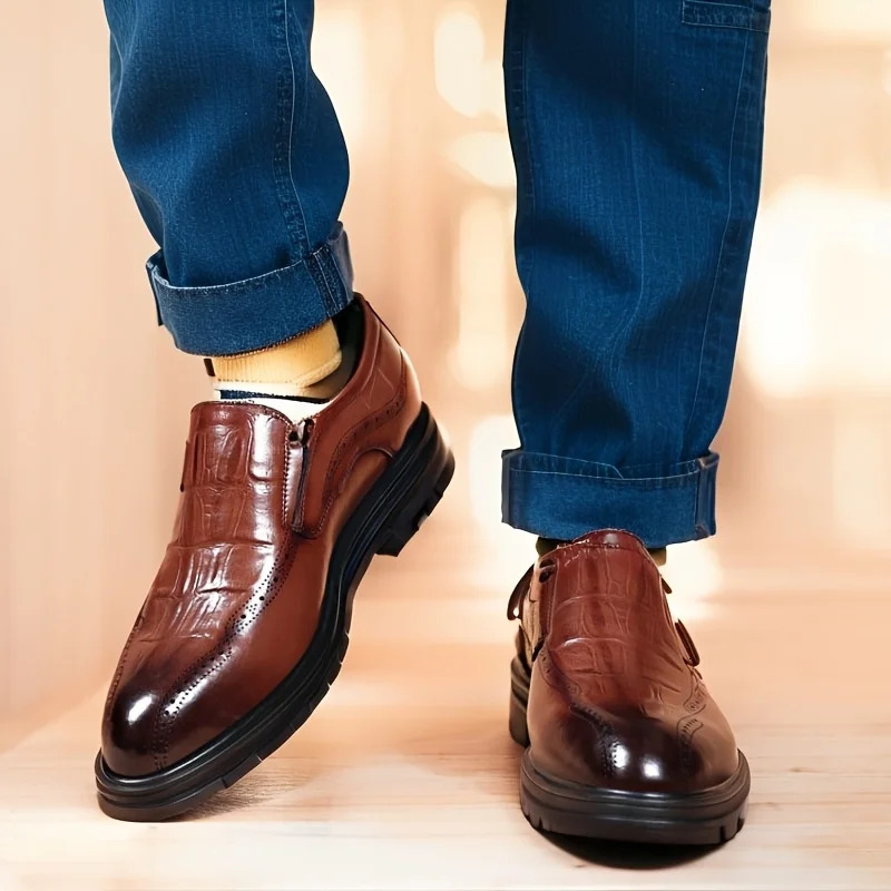 Leather Shoes for Men Wedding Formal Oxfords Business Casual Office Work Shoes for Men Classic Pointy Mens Dress Shoes 251021