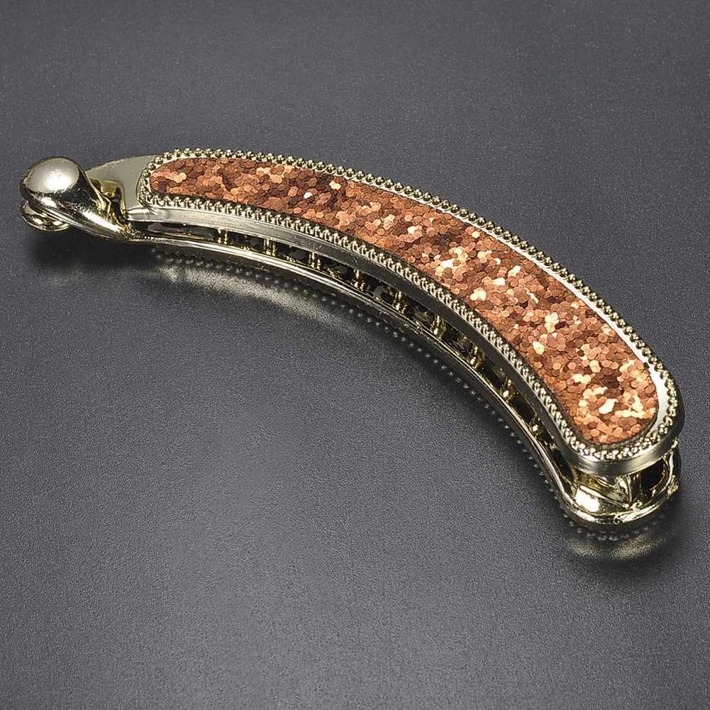 1 PC Rhinestone Banana Clip Crystal Barrette Ponytail Fixing Hairpins Hair Banana Clip Women Hair Styling AccessoriesW254021