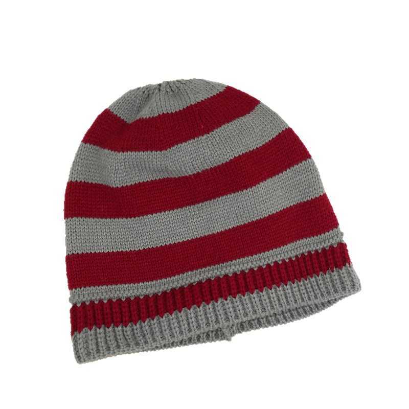 Striped Knitted Hat Style Versatile Wool Hat Warm Ear Protection Hat Hip Hop Color Block Hat H251020