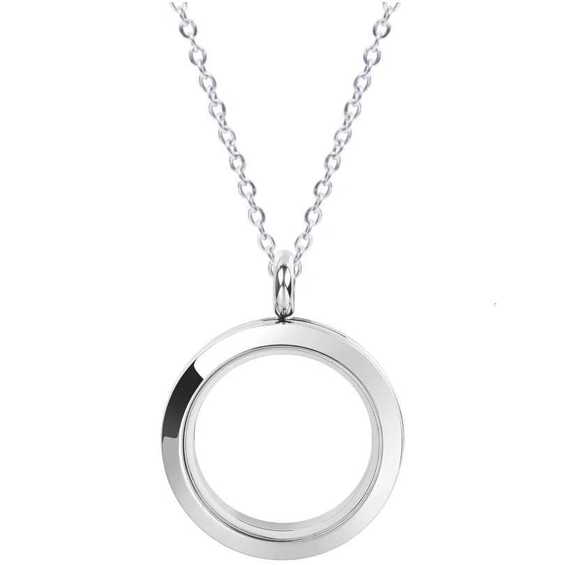 Round Pendant Necklace Locket Charm Stainless Steel Necklaces For Women Men Jewelry Chain Around Neck Necklace Decoration GiftsXJ251018