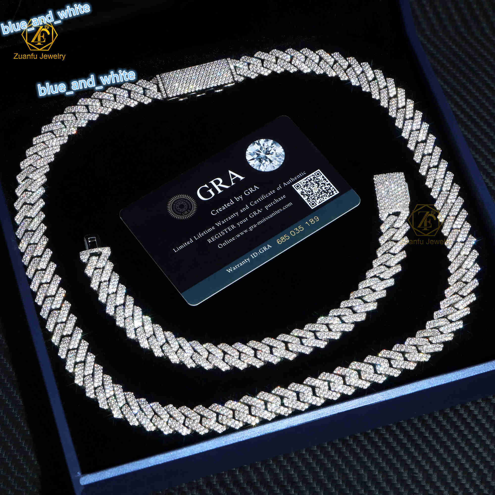 RTS Wholesale Fast Shipping Mens Hip Hop 925 Silver Necklace VVS Moissanite Diamond Cuban Link Chain 8mm15mm Size for Mens